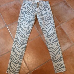 Authentic Current/Elliot Brown Zebra Skinny Jeans