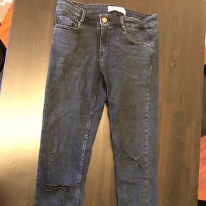 Zara ripped knee jeans - dark blue