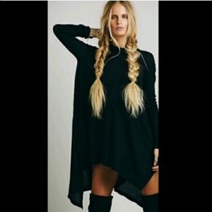 Free People Black Mock Neck turtle neck tunic