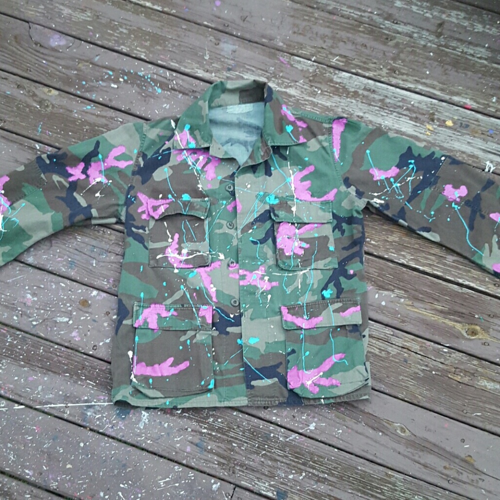 Custom Painted Camouflage Jacket - image 1