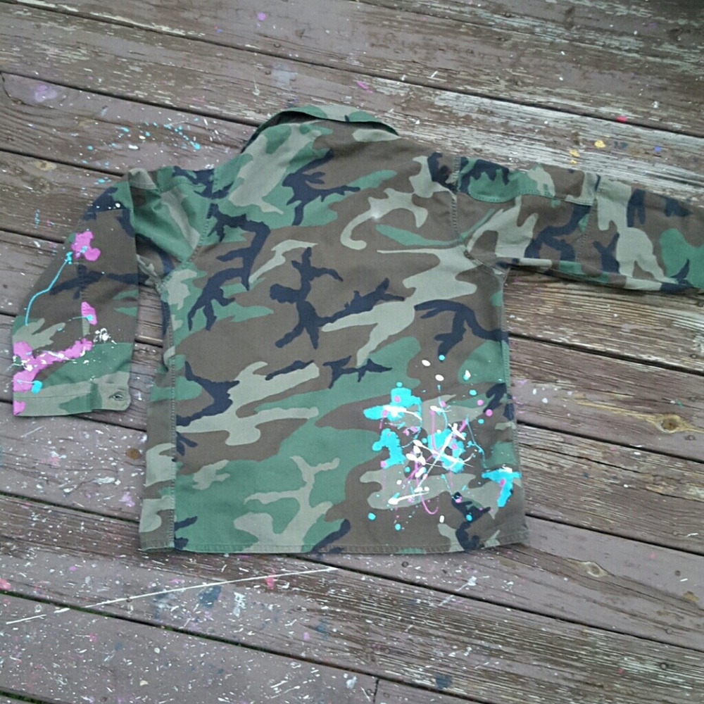 Custom Painted Camouflage Jacket - image 3