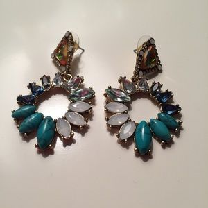 Multi Stone Statement Earrings