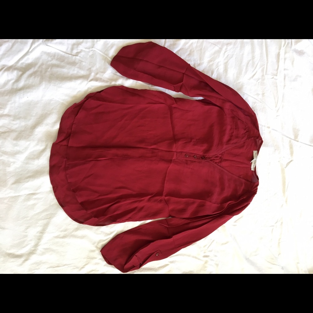 What goes around comes around red silk top