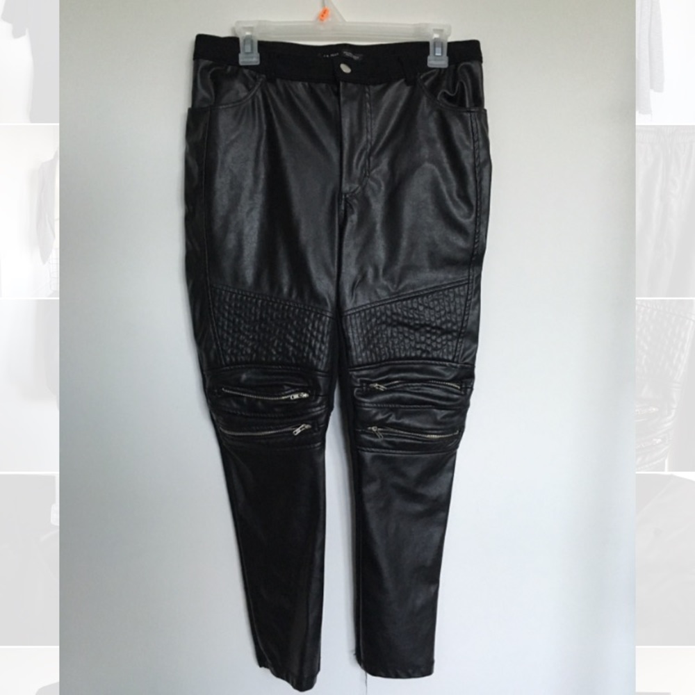 Zara biker leather pants