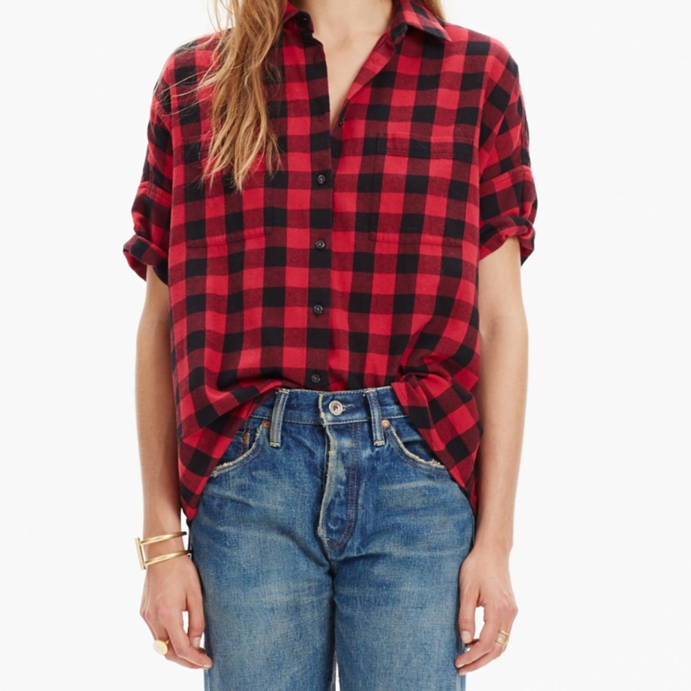 Madewell red buffalo check courier shirt
