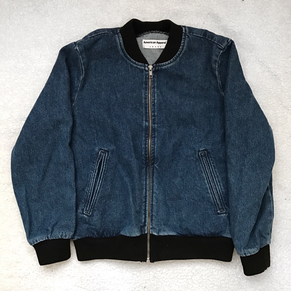American Apparel Denim Bomber Jacket
