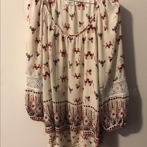 Floral Peasant Top