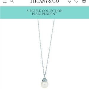 Authentic Tiffany Pearl Tear Drop Pendant