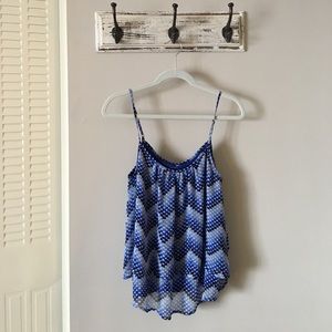 Flowy Black and Blue New York & Company Top!