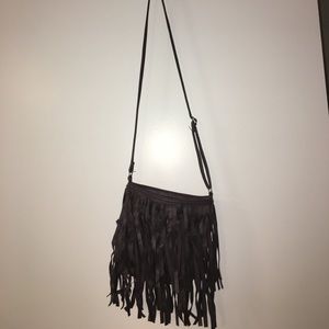 Faux Leather Fringe Over the Shoulder bag
