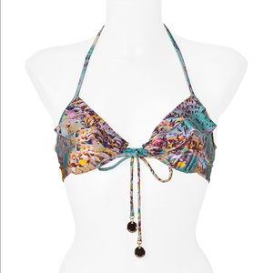 Zimmermann Multicolor Beach Print Frill Bikini Top