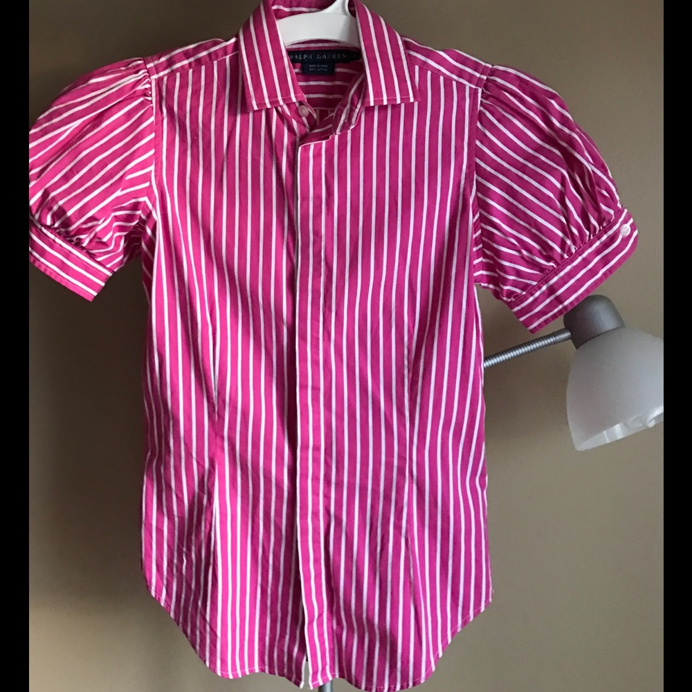 Pink and white striped Ralph Lauren blouse