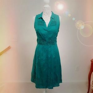 Anthropologie Maeve Swiss Dot Shirt Dress