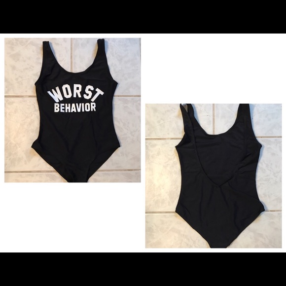 NWT "worst behavior" printed monokini - Picture 3 of 3