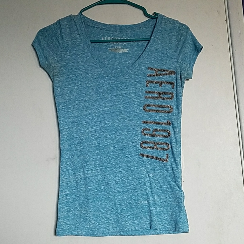 Blue logo tee