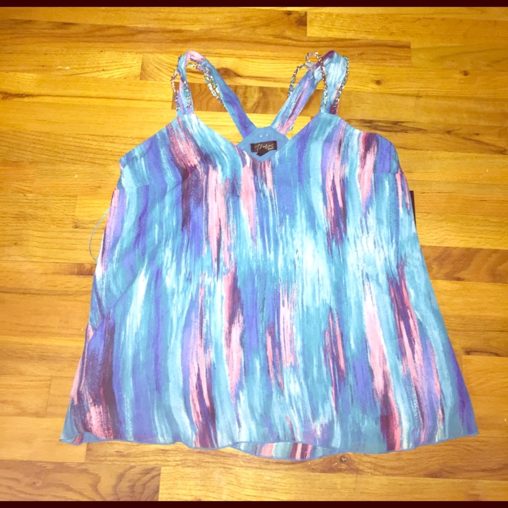 Never worn, tags on multicolored loose tank top