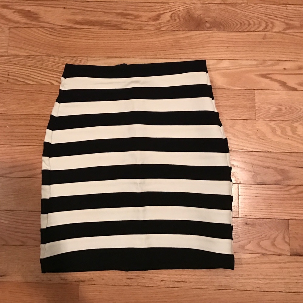 Express striped bandage mini skirt