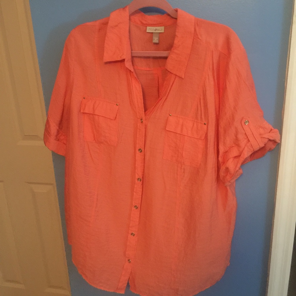 Button down beautiful orange shirt