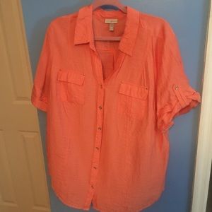 Button down beautiful orange shirt