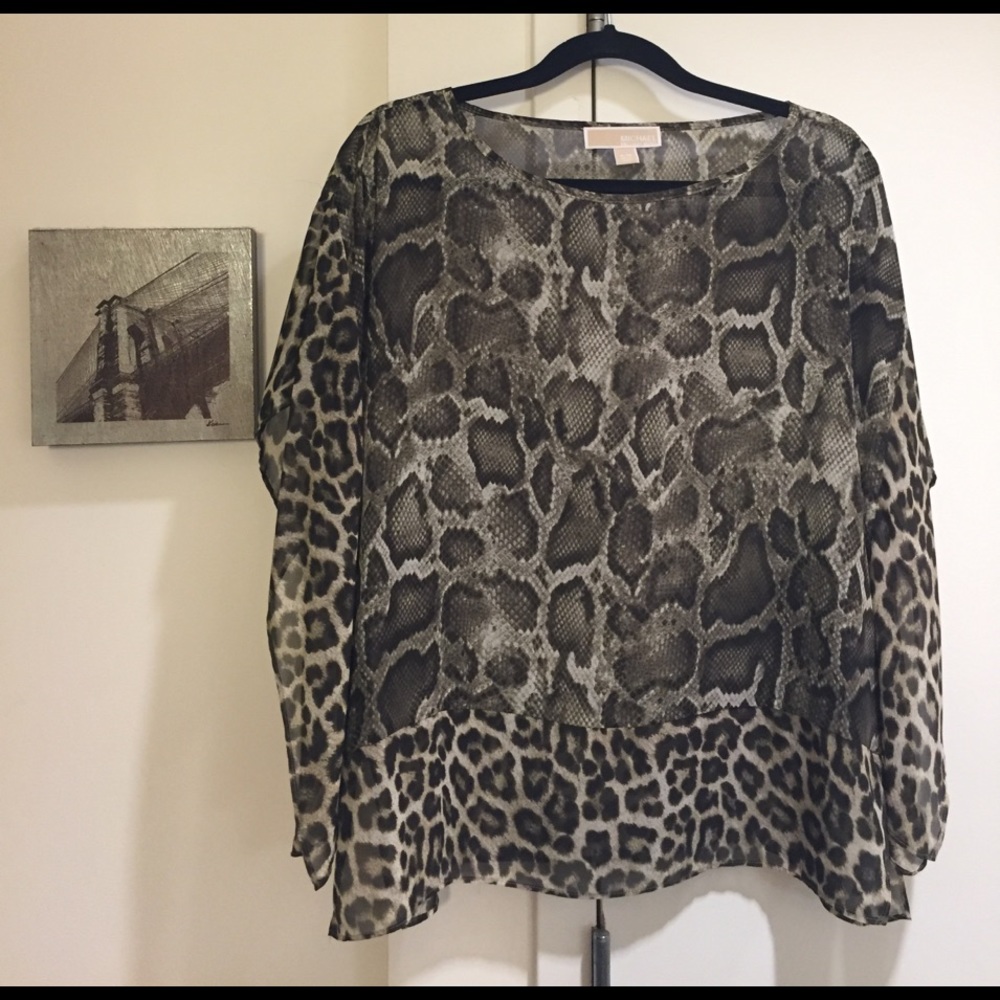MICHAEL Michael Kors snakeskin & leopard print top