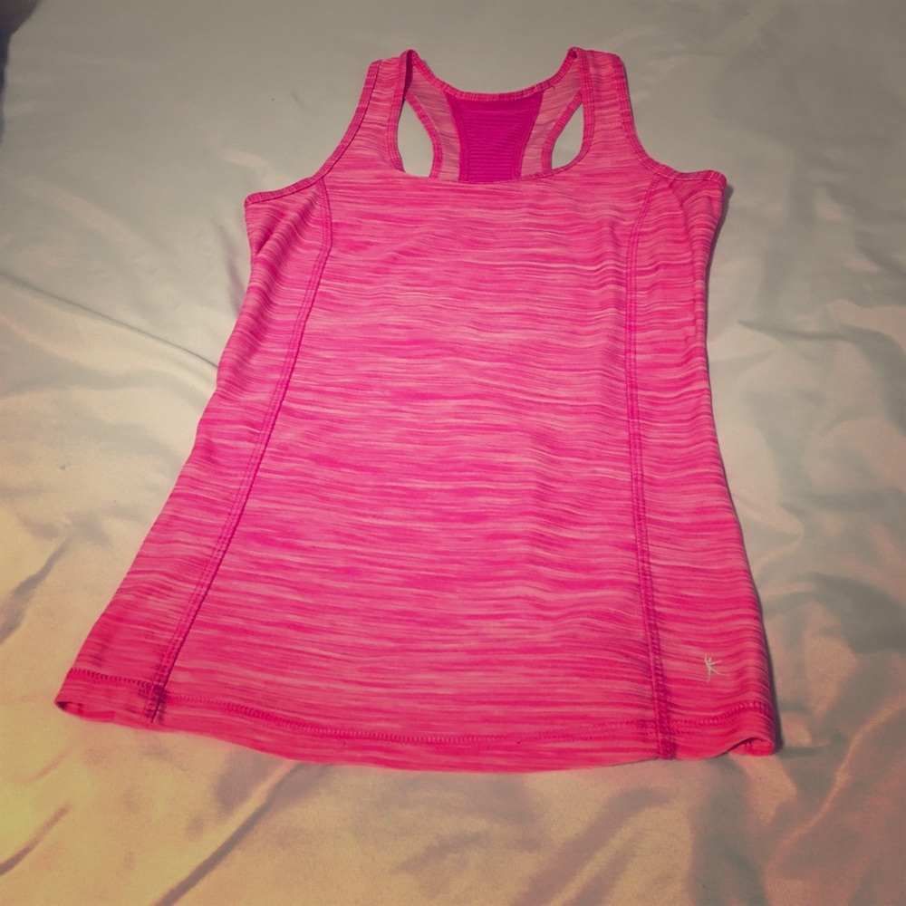 Hot pink, white tank top