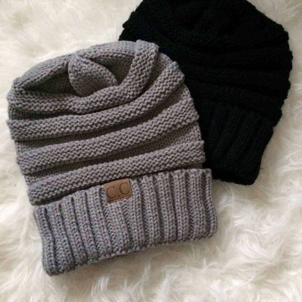 Grey Knit Beanie