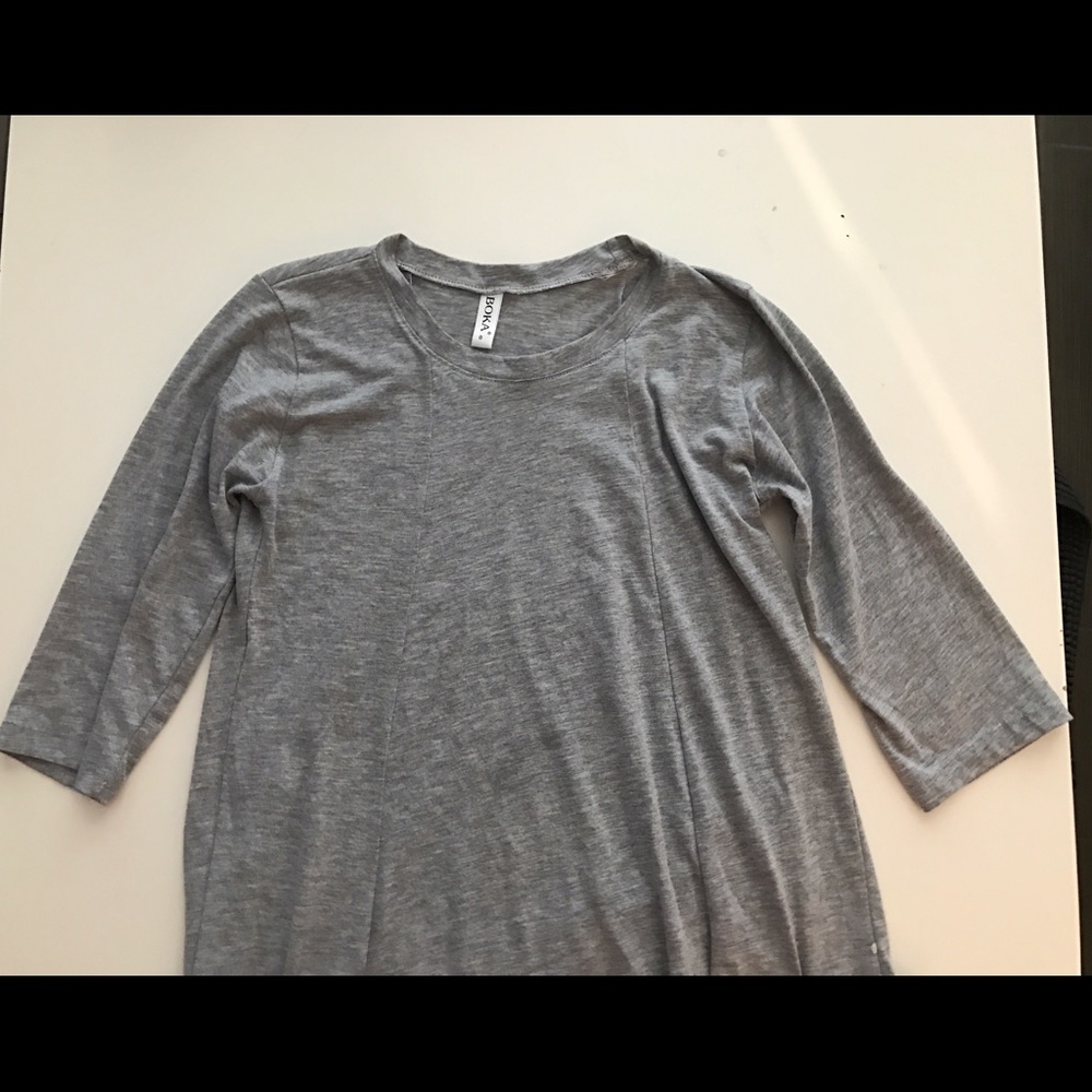 Grey Maxi Dress with Large Pocket Detail