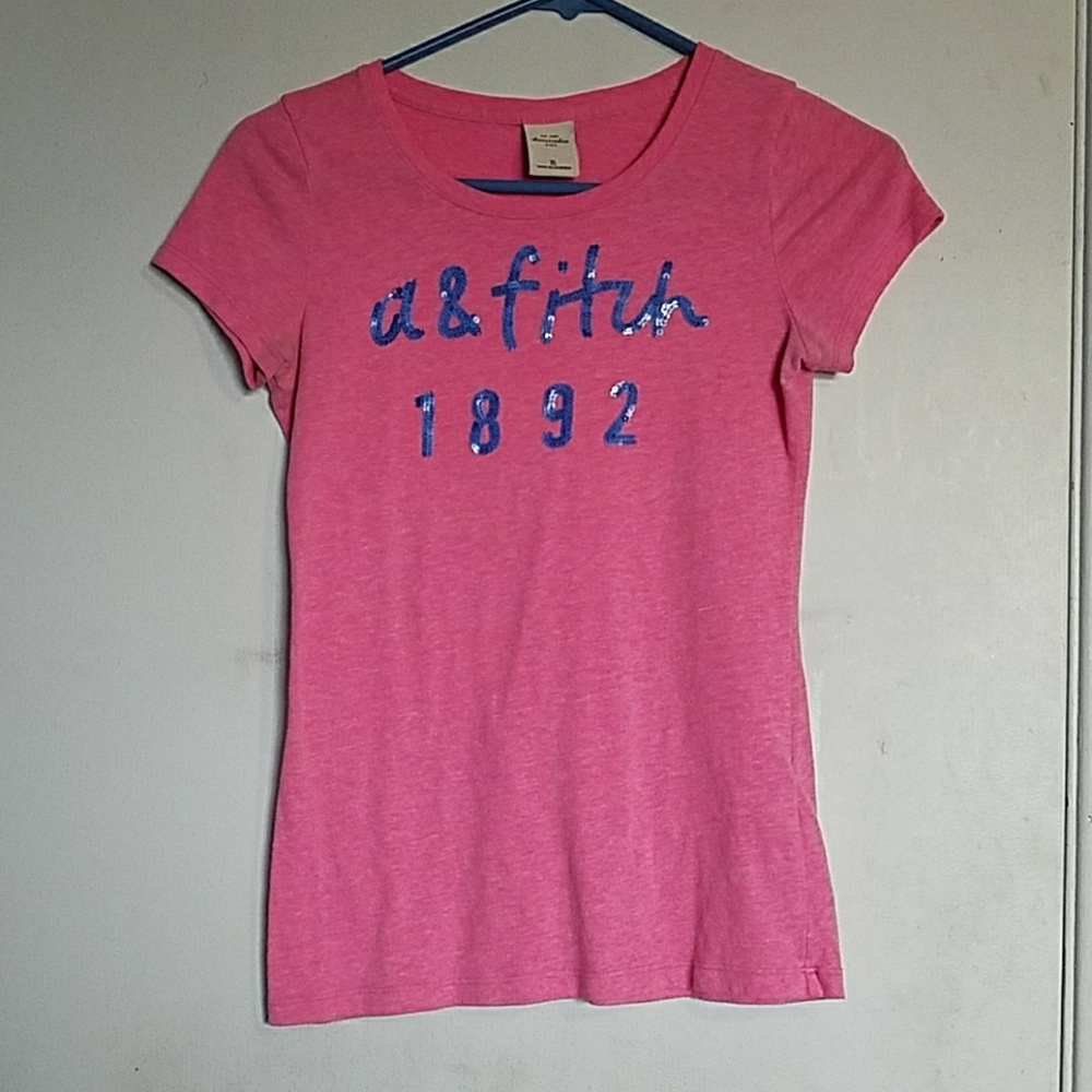 Pink a & f logo tee