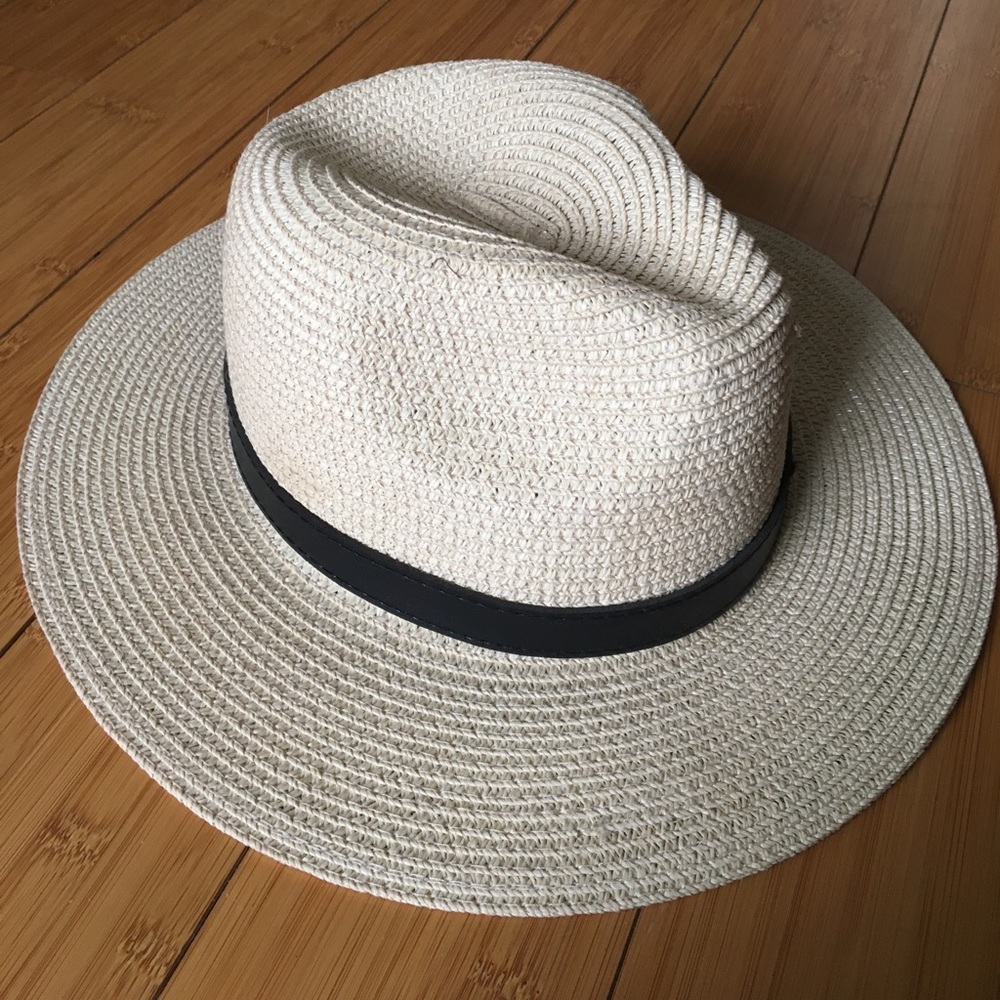 Woven wide brim hat