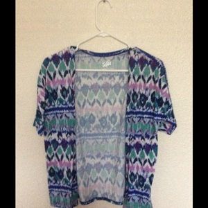 justice leopard print jacket blue and purple