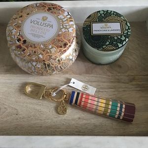 Tory Burch multi-colored tassel keychain / key fob