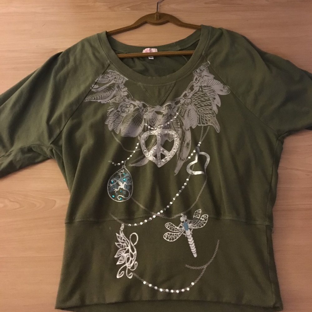 Yvette Mendel Sweatshirt Top, Rhinestones