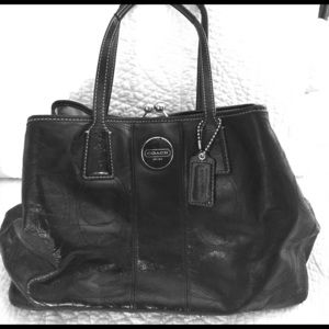 Authentic Black Patent Leather Coach Bag