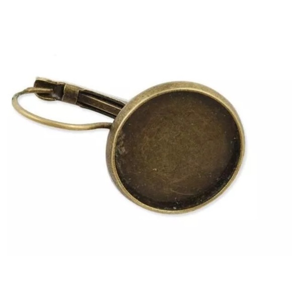 Henna Flower Mandala Glass & Bronze Earrings - Picture 2 of 3