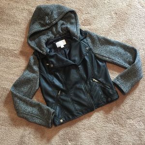 Sweatshirt Leather Jacket