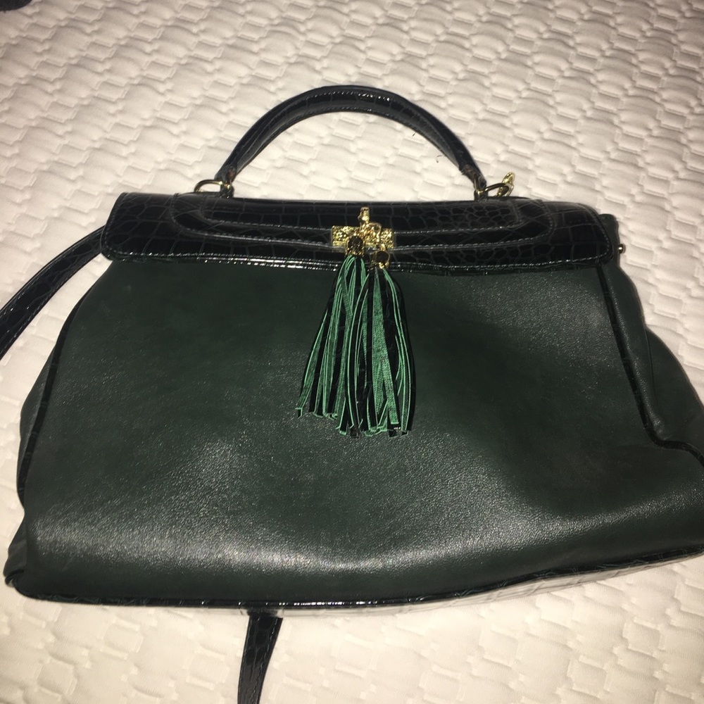 Emerald green flap bag