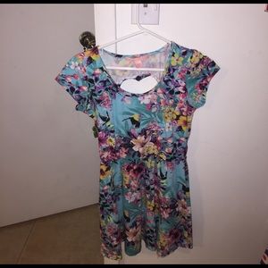 Floral dress with heart shaped back