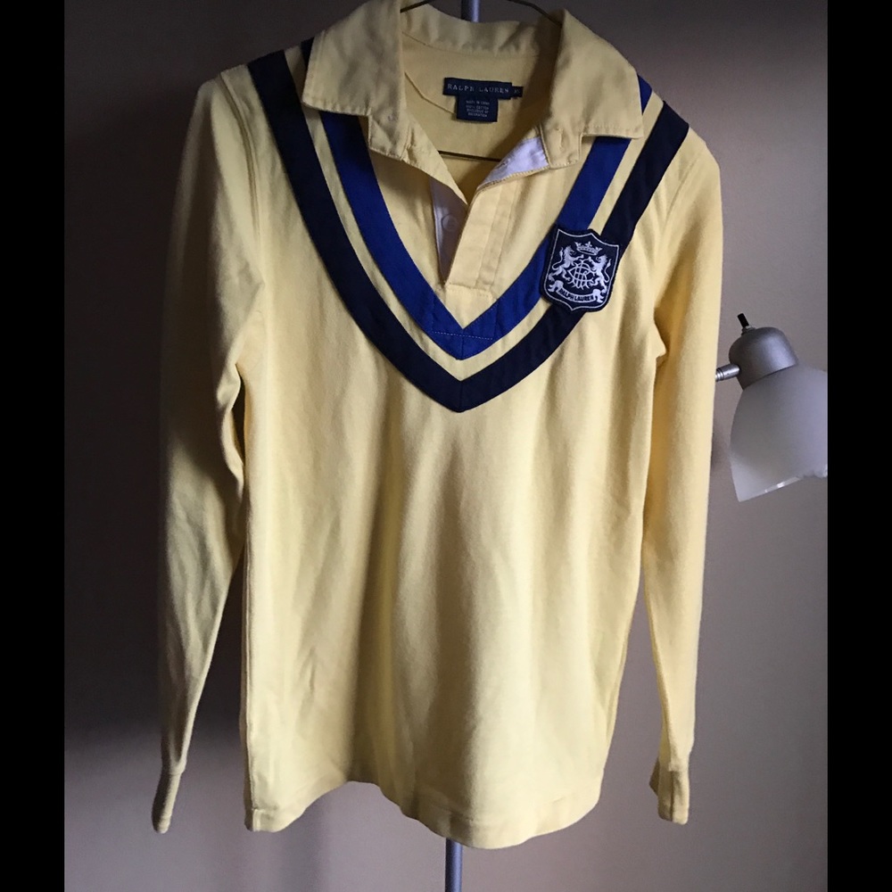 Super Preppy Yellow Long Sleeve Ralph Lauren top