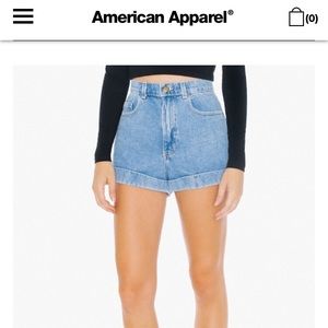 American Apparel High Waist Cuff Short
