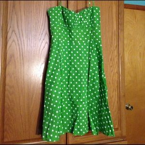 Short polka dot green dress