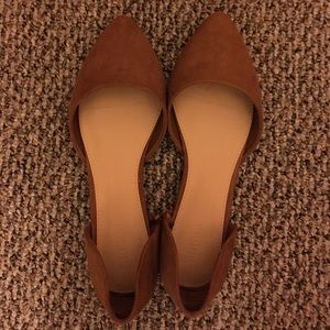 Stylish brown suede ballet flats
