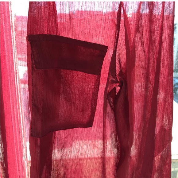 Sheer maroon button down - Picture 2 of 2