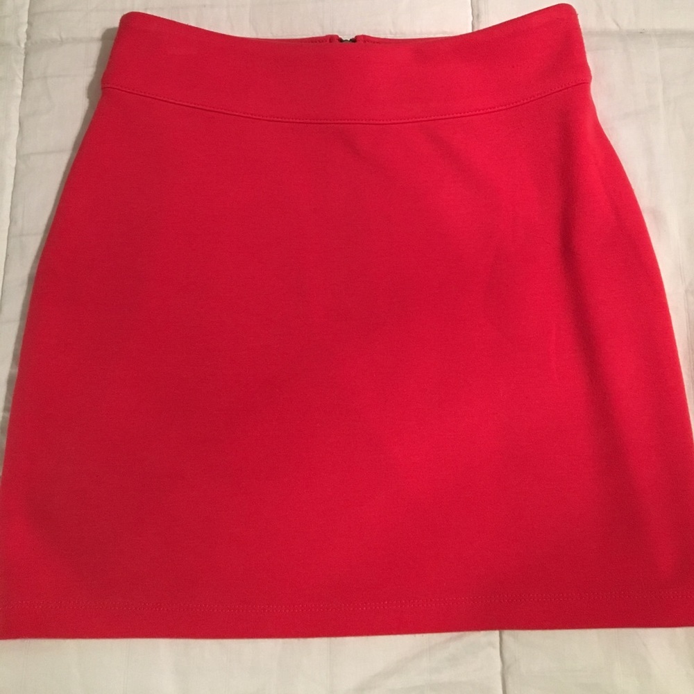 Silence + noise coral bodycon skirt