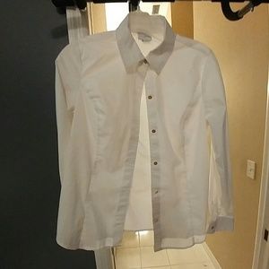 White button up blouse