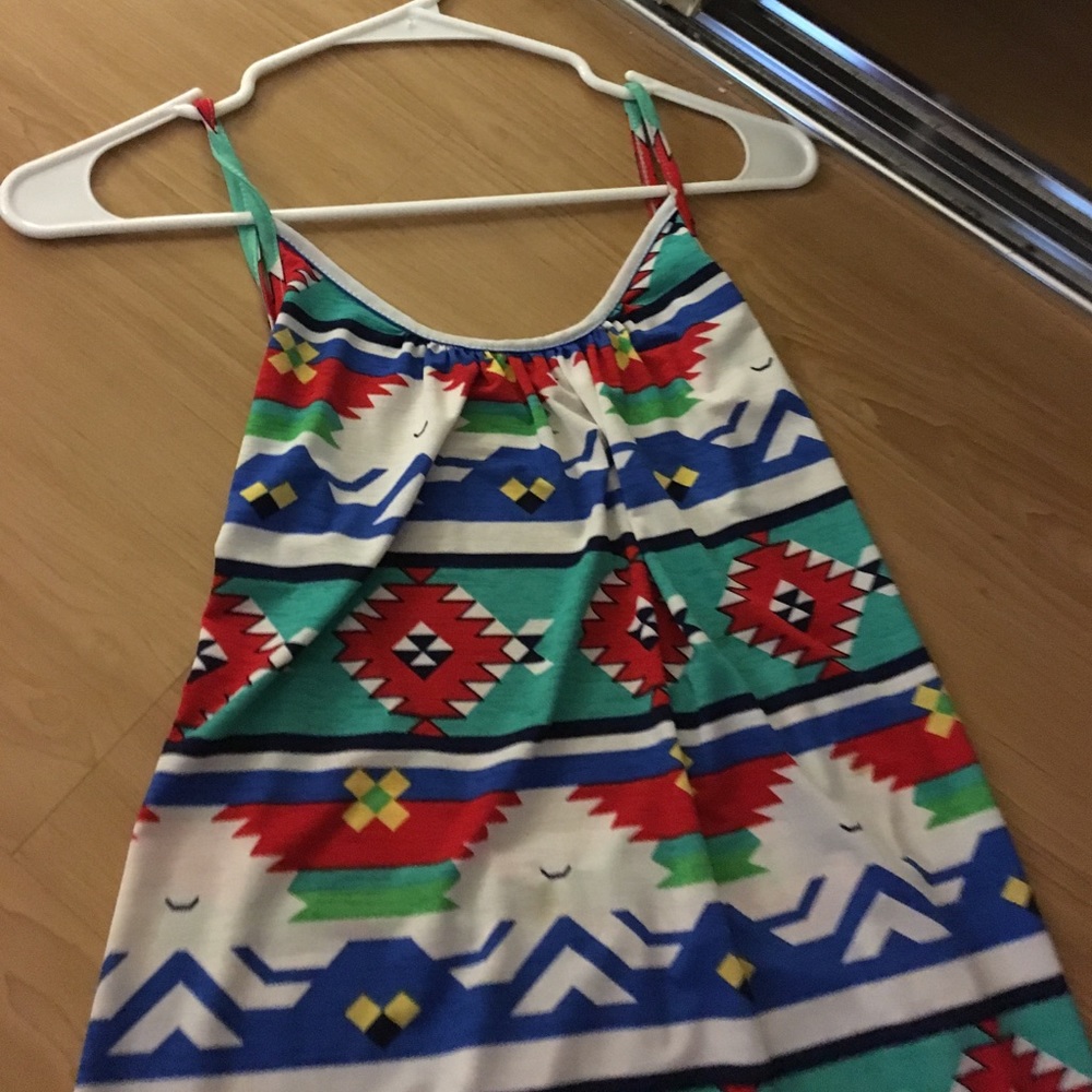Aztec tank Dress, small, Floor length, flattering