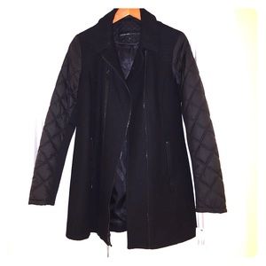 Andrew Marc Wool Coat w/quilted polyester sleeves