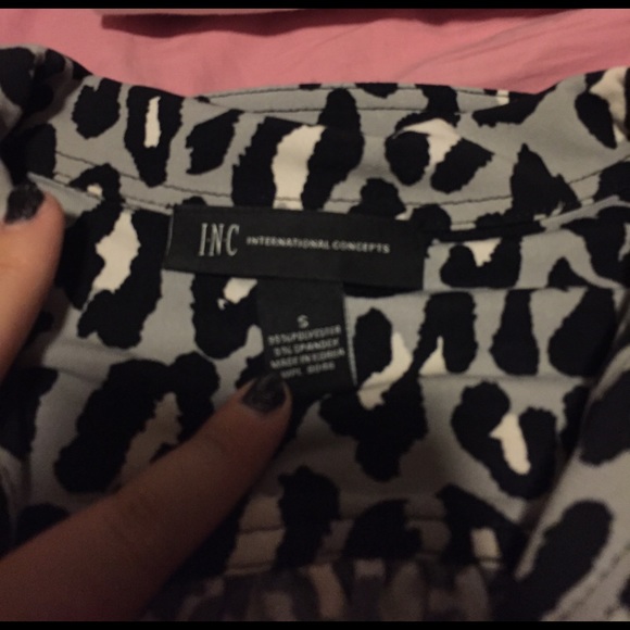 INC Leopard Button Stretch Dress - S - Picture 2 of 5