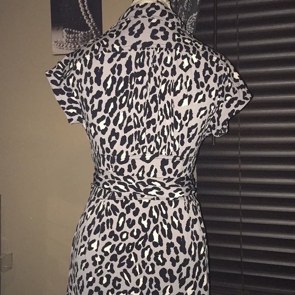 INC Leopard Button Stretch Dress - S - Picture 5 of 5