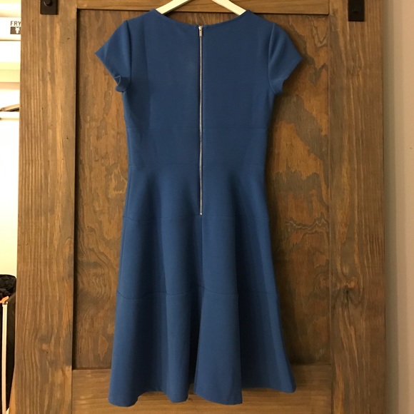 NEW! Ann Taylor Blue Seamed Flare Dress - Picture 3 of 4