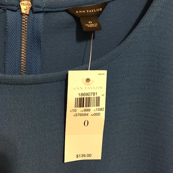 NEW! Ann Taylor Blue Seamed Flare Dress - Picture 4 of 4